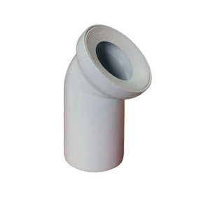 Rawiplast 110mm 45 Deg Elbow Toilet Waste Pan Connector Soil Water Pipe White