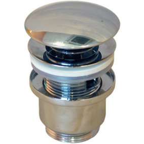 Rawiplast Antique Brass Slotted Round Button Waste Basin Plug Click Clack Retro Bathroom