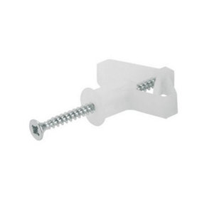 Rawlplug Plastic Toggle With Screw (Pack Of 5) White/Silver (10mm)