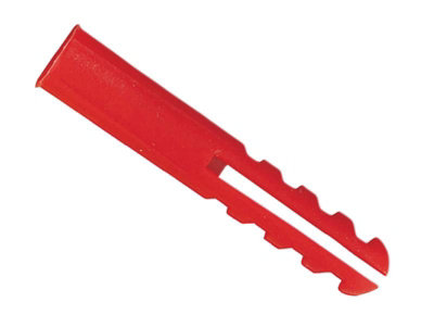 Rawlplug Red Plastic Plugs for Screws No.6-12 - 100 Count Carded Pack