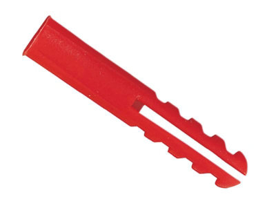 Rawlplug - Red Plastic Plugs Screw Size No.6-12 (10 x Card 100)