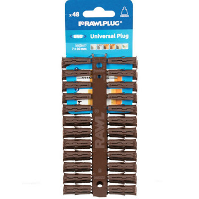 Rawlplug Universal Plug (Pack Of 48) Brown (6 x 28mm)