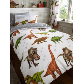 Rawrsome Dinosaur Single Duvet Cover and Pillowcase Set