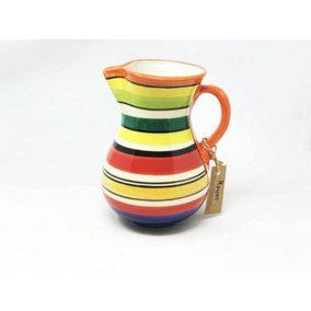 Rayas Hand Painted Stripes Ceramic Kitchen Dining Medium Pourer Jug 2L