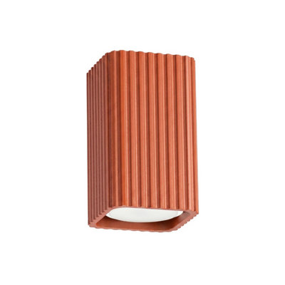 Rayo aluminum red ochre 1 Lights modern Ceiling lamps