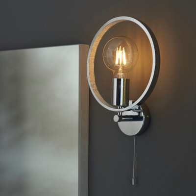Rayon Chrome with Clear Faceted Acrylic Contemporary 1 Light Bathroom Wall Light