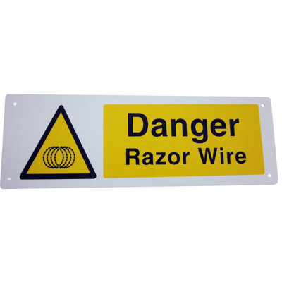 Razor Wire Warning Sign Danger Hazard Health Safety 300mm x 100mm ...