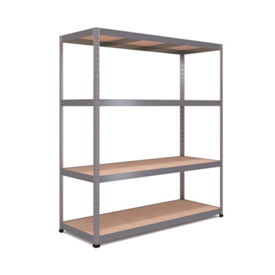 RB BOSS Garage Shelving Unit 4 Shelf MDF Galvanised Steel (H)1800mm (W)1600mm (D)600mm