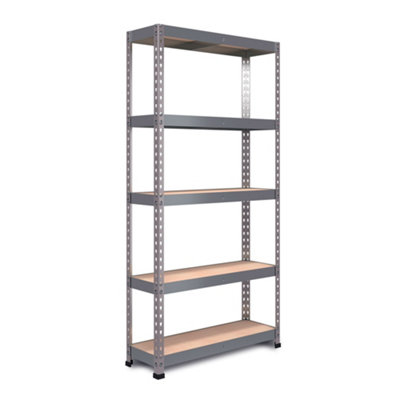 RB BOSS Garage Shelving Unit FastLok 5 Shelf MDF Galvanised Steel (H ...