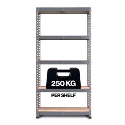 RB BOSS Garage Shelving Unit FastLok 5 Shelf MDF Galvanised Steel (H) 1800mm (W)900mm (D) 400mm