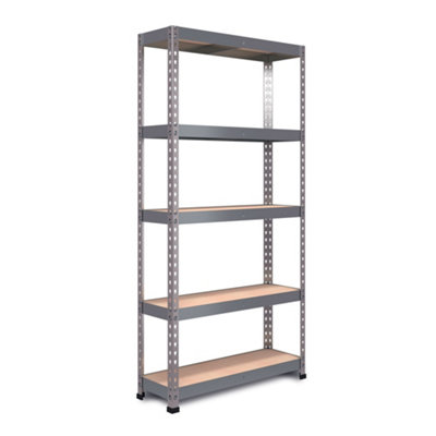 RB BOSS Garage Shelving Unit FastLok 5 Shelf MDF Galvanised Steel (H)1800mm (W)900mm (D)450mm