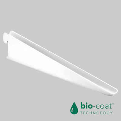 RBUK Twin Slot Brackets 120mm White Antibacterial, Pack of 10