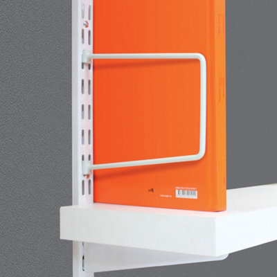 RBUK Twin Slot Flexible Bookend 250mm White, Pack of 2 DIY at B&Q