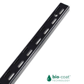 RBUK Twin Slot Uprights 1000mm Black Antibacterial Bracket, Pack of 2