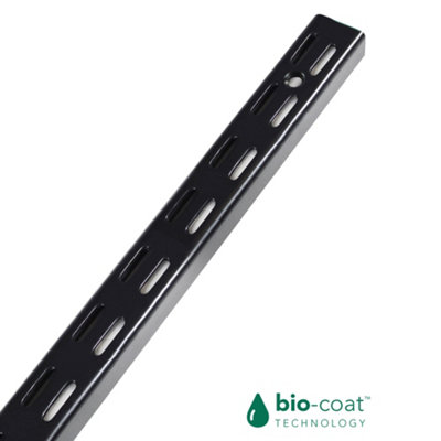 RBUK Twin Slot Uprights 430mm Black Antibacterial Bracket, Pack of 2