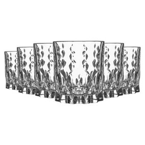 RCR Crystal 12 Piece Marilyn Whisky Glasses Set - Modern Cut Glass Cocktail Tumblers - 337ml