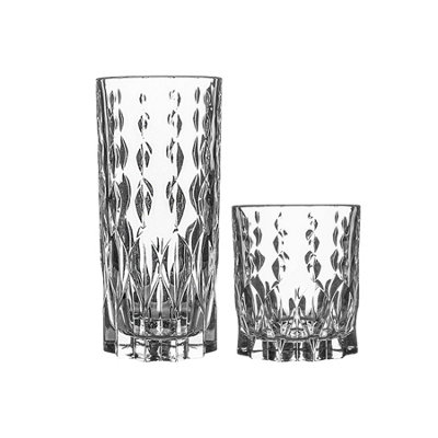 RCR Crystal - Marilyn Glassware Set - Modern Cut Glass Cocktail Tumblers - 12pc