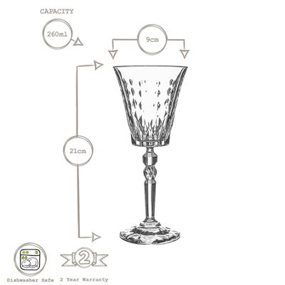 RCR Crystal - Marilyn Stemware Set - Modern Cut Glass Stemware Goblets - 12pc