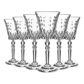 RCR Crystal - Marilyn Wine Glasses Set - Modern Cut Glass Stemware Goblets - 259ml - 6pc