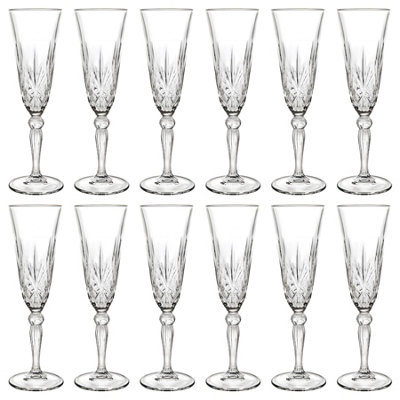 RCR Crystal Melodia Glass Champagne Flutes - 160ml - Pack of 12