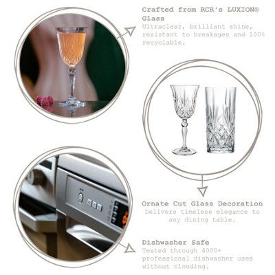 RCR Crystal Melodia Red & White Wine Glasses & Champagne Flutes Set - 18pc