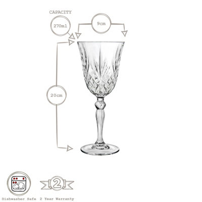 RCR Crystal Melodia Red Wine Glasses - 270ml - Pack of 6