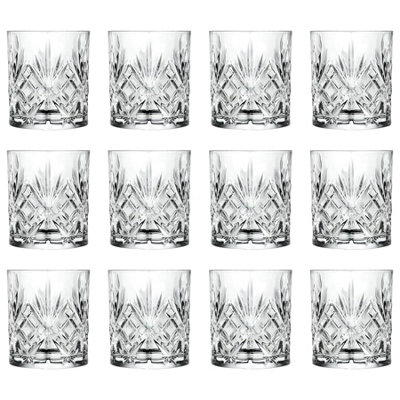 RCR Crystal Melodia Whiskey Glasses - 340ml - Pack of 12