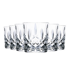RCR Crystal - Orchestra Cut Glass DOF Double Old Fashioned Whiskey Glasses Tumblers Set - 340ml - Pack of 6