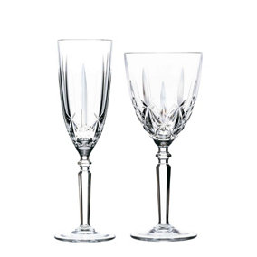 RCR Crystal - Orchestra Cut Glass Wine Glasses and Champagne Flutes - 290ml, 200ml - 12pc Set