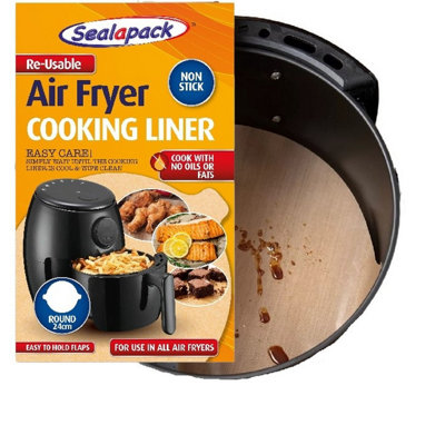 Re Usable Air Fryer Cooking Liner Round Sheet Universal Non Stick 24cm