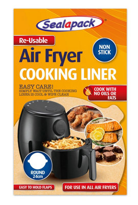 Re Usable Air Fryer Cooking Liner Round Sheet Universal Non Stick 24cm