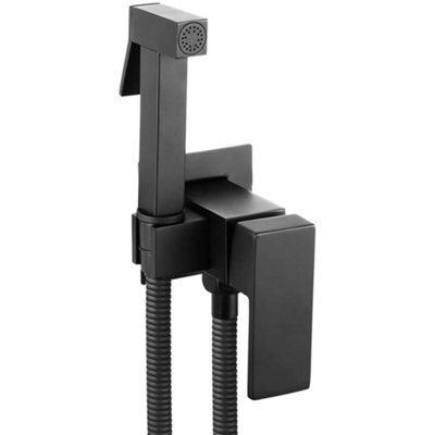 Rea Square Shaped Bidet Tap Ceramic Mixer Expendable Handle Black