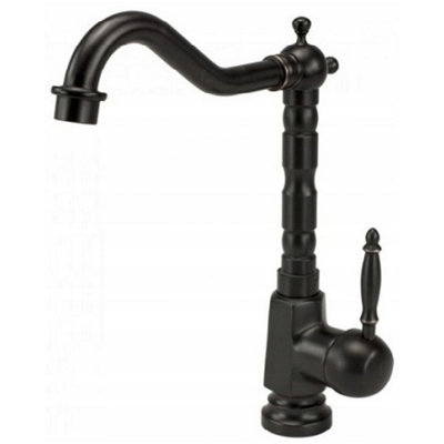 Rea Vintage Tall Retro Shaped Standing Basin Tap Bathroom Faucet Retro Old Black