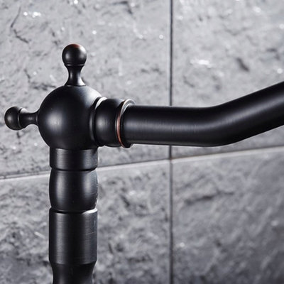 Rea Vintage Tall Retro Shaped Standing Basin Tap Bathroom Faucet Retro Old Black