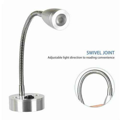 Homdec 12V LED RV Bedside Reading Light With Night Light & Independent Switches, 350° Rotatable Wall Sconce For Camper, Trailer, Motorhome