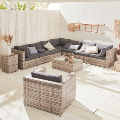 Ready Assembled 10 Seater Polyrattan Corner Garden Sofa Set Sofa Armchair Coffee Table Venezia Mixed Grey Rattan Heather~3760216538762 01c MP?$MOB PREV$&$width=768&$height=768