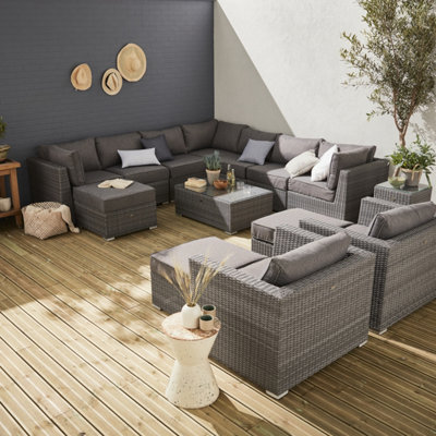 3 seater corner garden deals sofa set