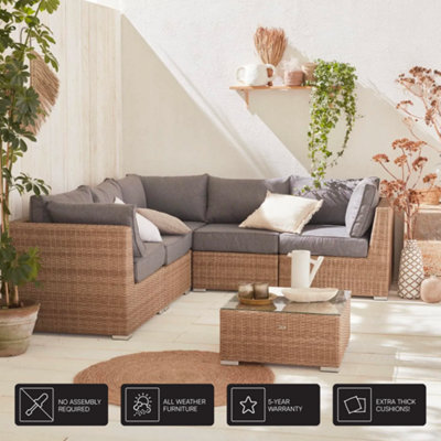 5 seater deals rattan corner sofa