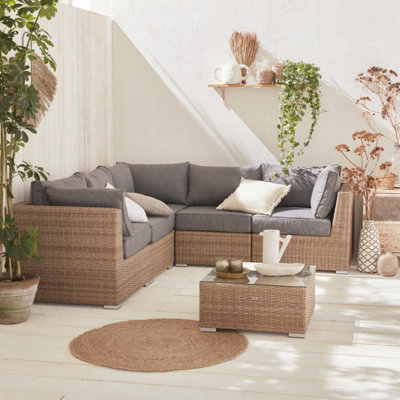 Garden corner sofa deals wooden