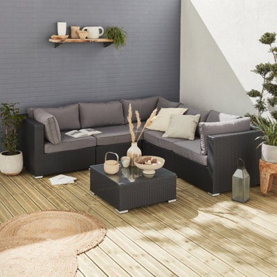 Corner garden sofa online black