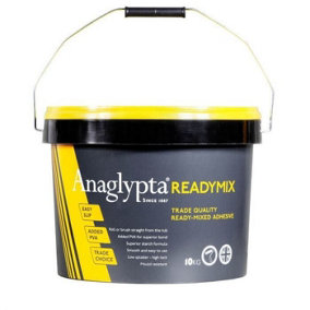 Ready Mixed Wallpaper Paste Adhesive Mix 10kg Anaglypta Added PVA Mould Resist