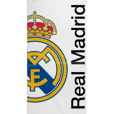 Real Madrid CF Crest Beach Towel White/Red/Blue (One Size)
