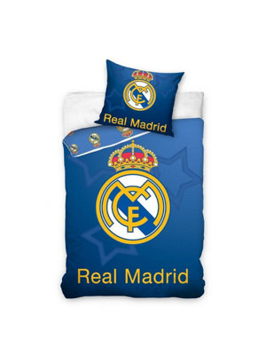 Real Madrid CF Crown Single Duvet Cover and Pillowcase Set