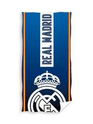 Real Madrid Stripe 100% Cotton Towel Beach Sport Bathroom 140x70cm RM173030 Price Comparisons | Compare The Build