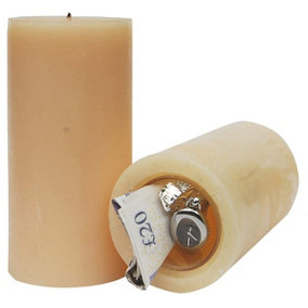 Real Wax Candle with Built-In Safe - Home Decoration & Secret Valuables Holder - Measures H15.2cm x 7.6cm Diameter