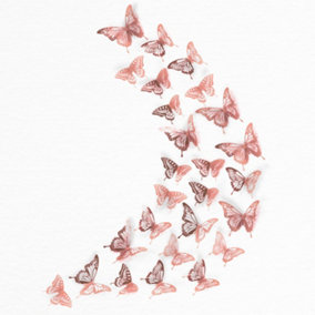 Realistic 3D Butterflies Rose Gold Stock Clearance Wall Decor Art