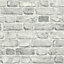 Realistic 3D Grey Vintage Brick Effect Rustic Textured Vinyl Wallpaper A28903