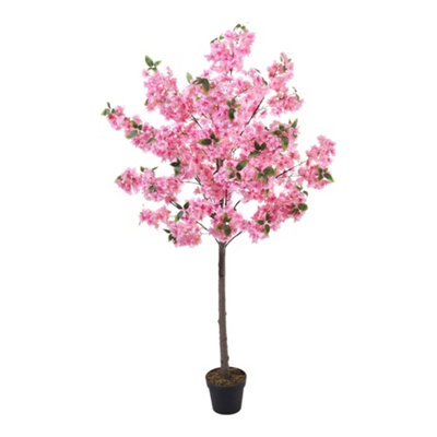 Realistic Artificial Cherry Blossom Tree in Pot for Decoration Living Room, 180cm