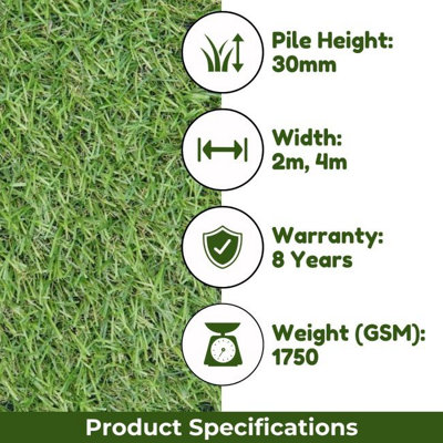 Realistic Fake Grass, Synthetic Fake Grass For Patio Lawn, Pet-Friendly Outdoor Artificial Grass-16m(52'5") X 4m(13'1")-64m²