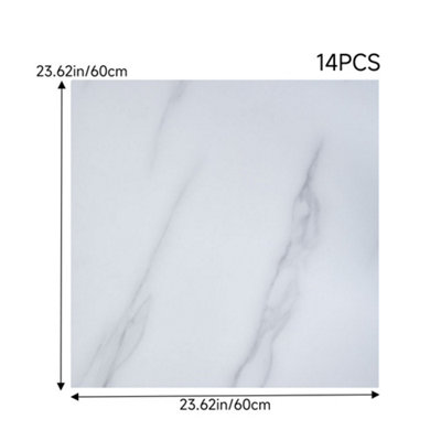 Realistic Stone Texture Peel and Stick PVC Flooring Tiles 14Pcs 60 x 60cm
